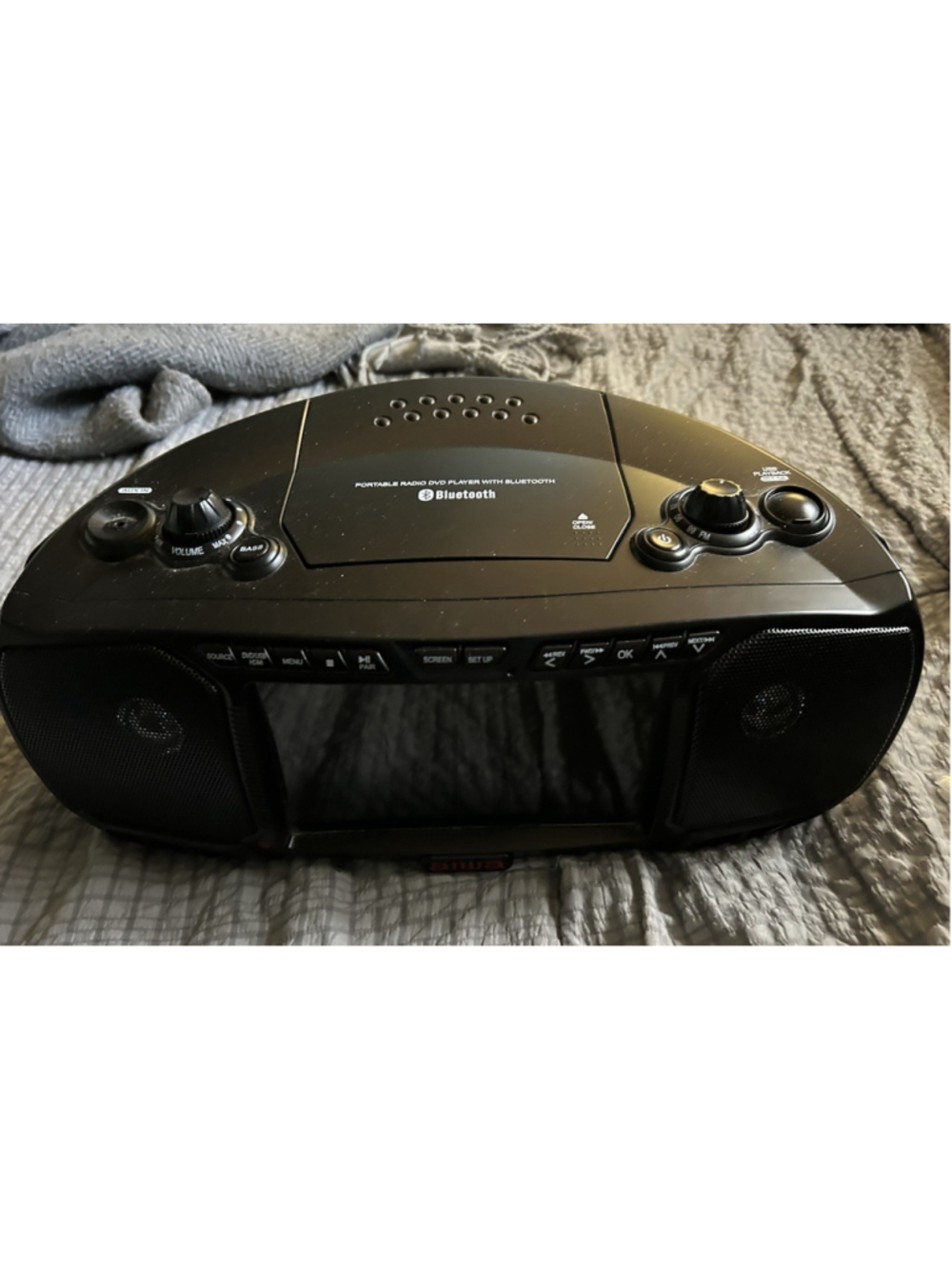 Portable Radio DVD Player w/ Bluetooth AIWA Model: AI7001 Black